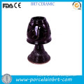 Dark purple cutout flower painting wall ceramic decorative candle holder for gift
